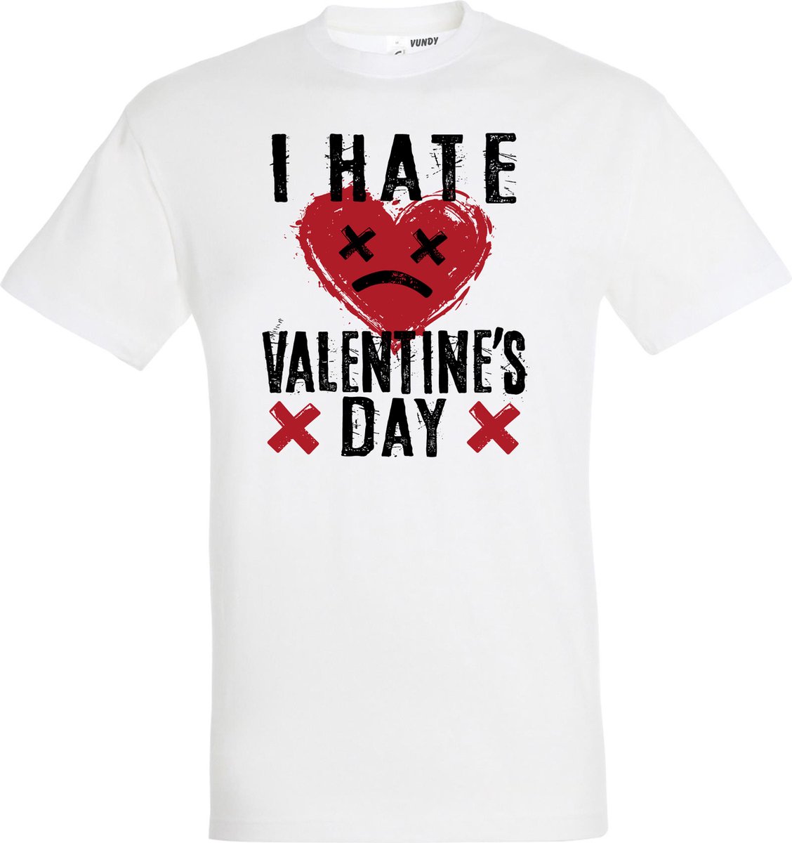 T-shirt I Hate Valentines Day | valentijn cadeautje voor hem haar | valentijn | valentijnsdag cadeau | Wit | maat L